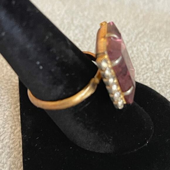 Ring costume jewelry large amethyst - Picture 8 of 9